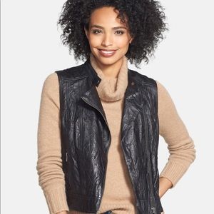 [HALOGEN] Black Leather Vest (XS)